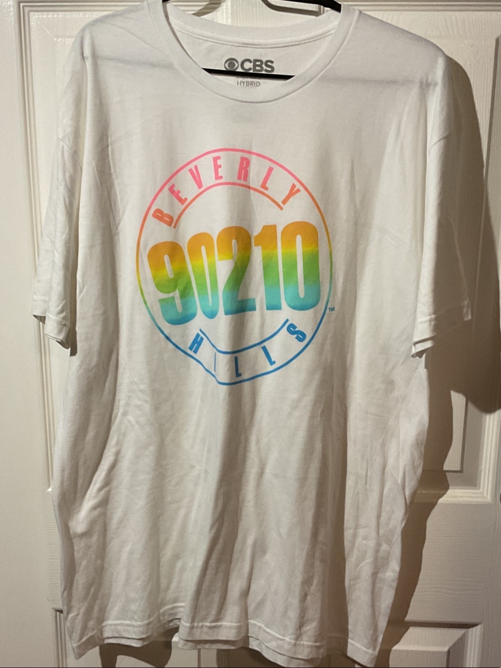 Hybrid Apparel White Short Sleeve Tee with Beverly Hills 90210 Graphic